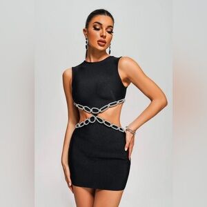 Cutout Mini Bandage Dress - Size M